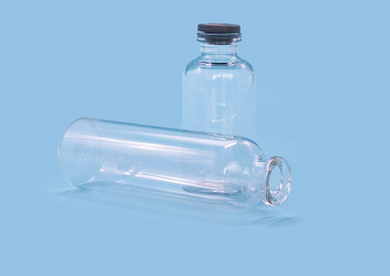 Medicina líquida ISO14001 OD24 Amber Glass Bottle do friso