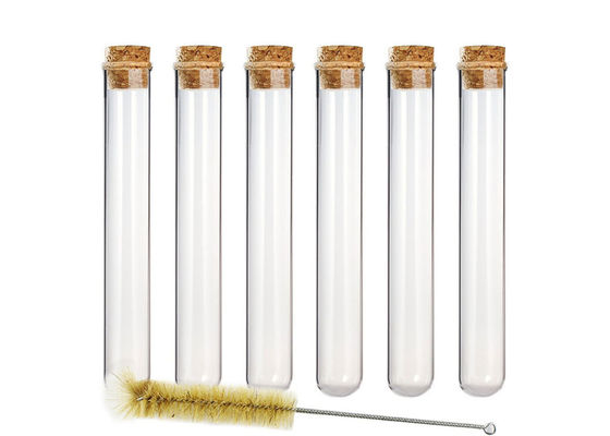Tubo de vidro do Borosilicate 12mm de Tranparant do tampão plástico baixo